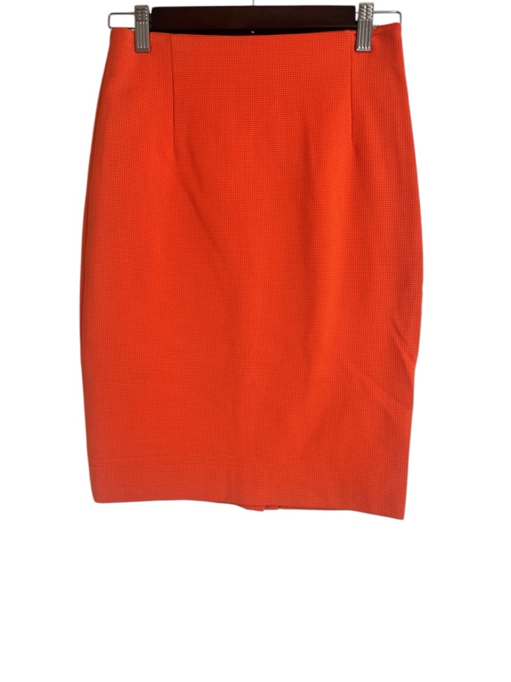 Akris Punto Bright Orange Academia Textured Versatile Luxury Pencil Skirt SZ 2